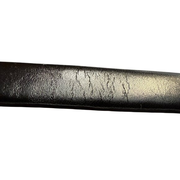 Anne Klein black genuine leather adjustable belt with silver buckle size large - Picture 11 of 11